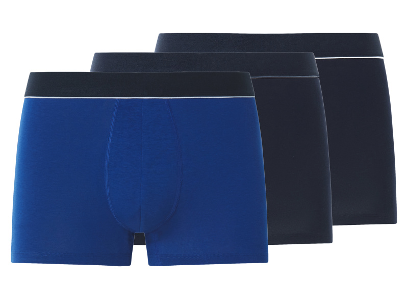 esmara Men Pánské boxerky s BIO bavlnou, 3 kusy (navy modrá / modrá, 7/Xl)