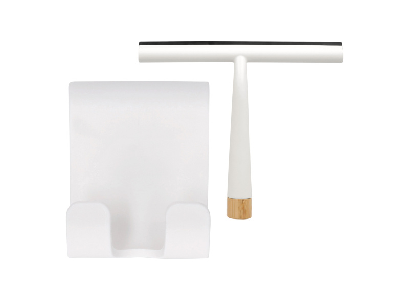 Livarno® Stěrka s držákem / Organizér na zubní kartáčky / Nádoba na vatové tyčinky / Dávkovač mýdla (stěrka do koupelny)