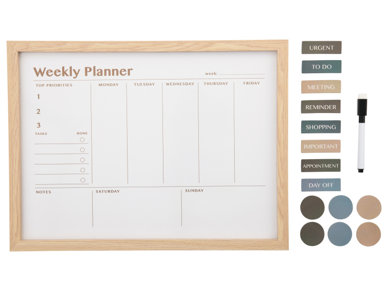 crelando® Magnetický měsíční kalendář / Magnetický týdenní kalendář / Magnetický plánovač úkolů (týdenní plánovač)