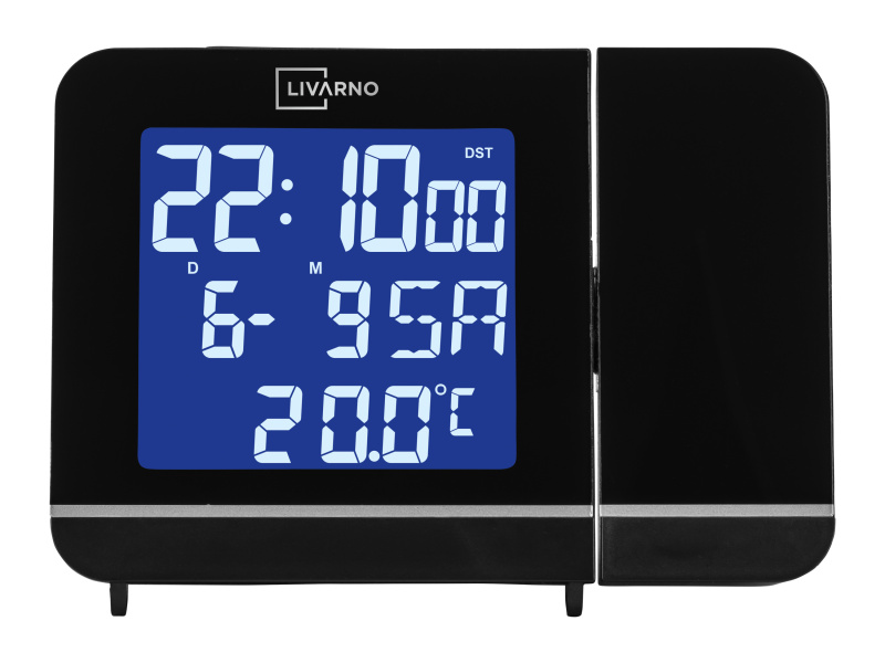 Livarno® Rádiobudík s projekcí času (černá)