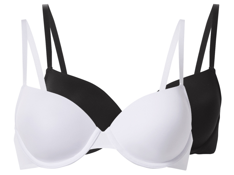 esmara® Dámská podprsenka, 2 kusy (černá/bílá, 85B)