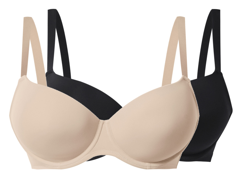 esmara® Dámská podprsenka Xxl, 2 kusy (černá/béžová, 90C)