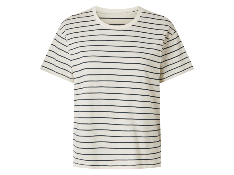 esmara® Dámské triko z BIO bavlny (bílá / navy modrá, S (36/38))