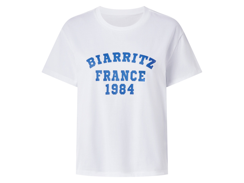 esmara® Dámské triko z BIO bavlny (bílá/modrá, S (36/38))