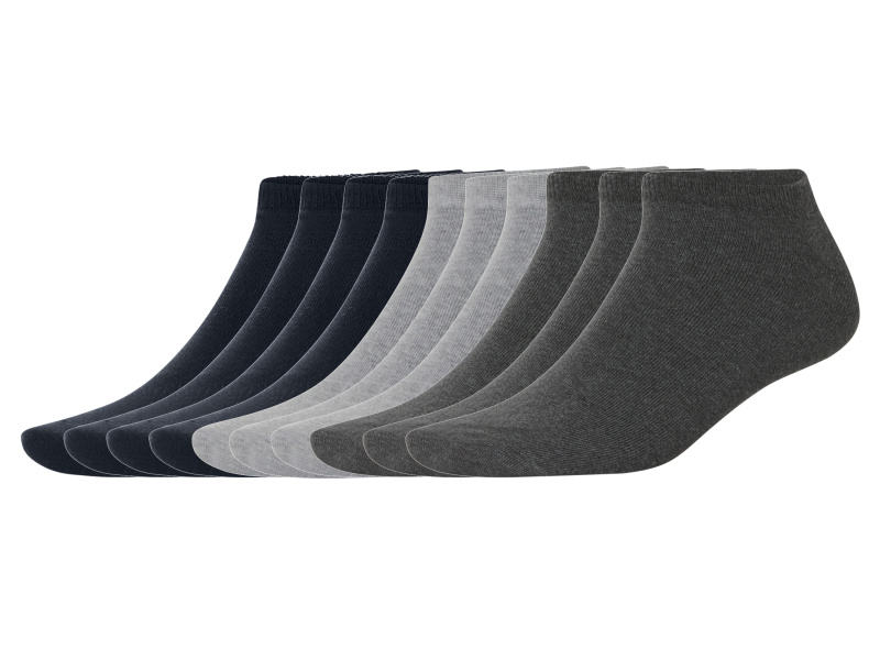 esmara Men Pánské nízké ponožky, 10 párů (šedá / navy modrá, 43-46)