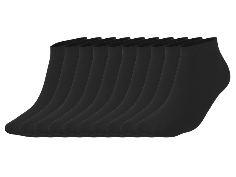 esmara® Dámské nízké ponožky, 10 párů (černá, 35-38)