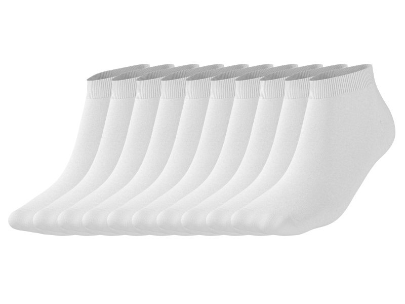 esmara® Dámské nízké ponožky, 10 párů (bílá, 35-38)