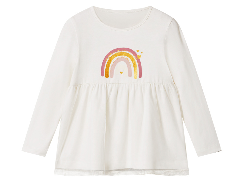 lupilu® Dětské triko s dlouhými rukávy (bílá, 122/128)