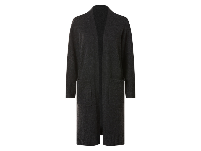 esmara® Dámský dlouhý kardigan s podílem vlny (černá, Xs(32/34))