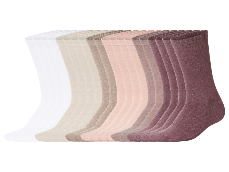 esmara® Dámské ponožky, 20 párů (bílá/béžová/růžová, 35-38)