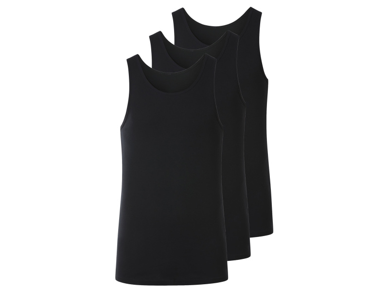 esmara Men Pánský nátělník, 3 kusy (černá, 5/M)