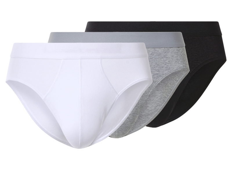 esmara Men Pánské slipy, 3 kusy (černá/šedá/bílá, 7/Xl)