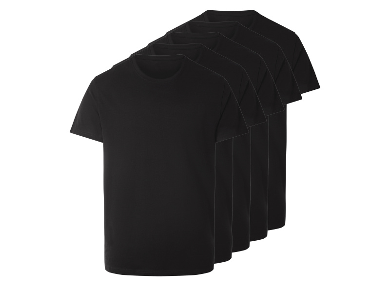 esmara Men Pánské triko, 5 kusů (černá, XL (56/58))