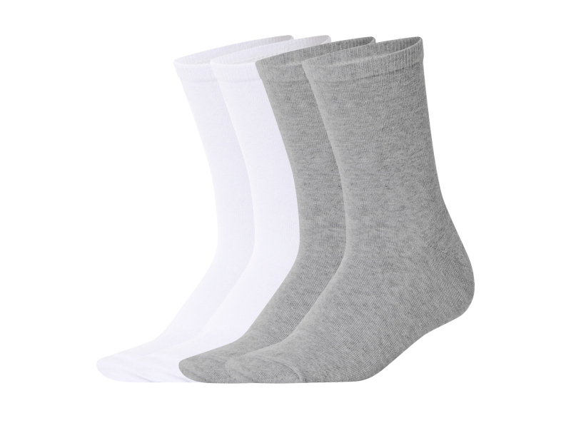 esmara® Dámské ponožky s BIO bavlnou, 4 páry (šedá/bílá, 39-42)