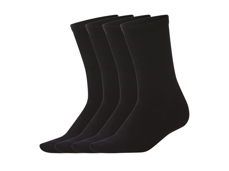 esmara® Dámské ponožky s BIO bavlnou, 4 páry (černá, 39-42)