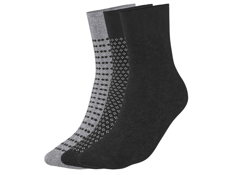 esmara Men Pánské ponožky s BIO bavlnou, 3 páry (antracitová/šedá, 39-42)