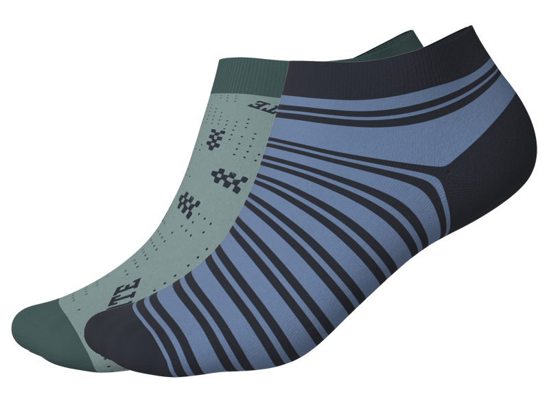 Esmara Kids Dětské ponožky s BIO bavlnou, 2 páry (pruhy/modrá/zelená, 27/30)