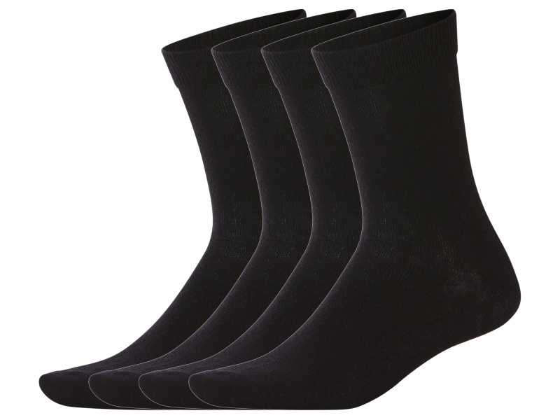 esmara Men Pánské ponožky s BIO bavlnou, 4 páry (černá, 43-46)