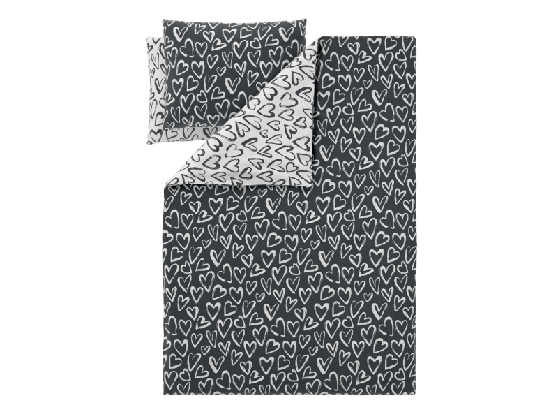 Livarno® Ložní povlečení Renforcé, 200 x 220 cm, 70 x 90 cm (srdce)