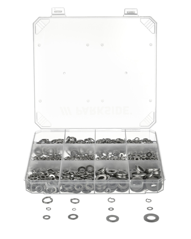 Parkside® Sortiment malých dílů XXL (sada nerezových podložek)