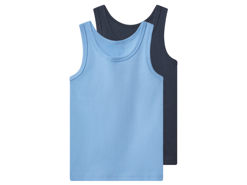 lupilu® Chlapecký nátělník s BIO bavlnou, 2 kusy (navy modrá / světle modrá, 98/104)