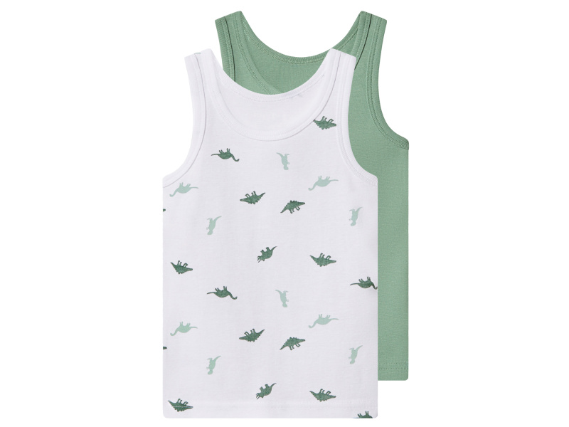 lupilu® Chlapecký nátělník s BIO bavlnou, 2 kusy (zelená/bílá, 110/116)