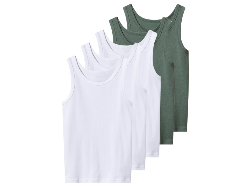 esmara® Chlapecký nátělník, 5 kusů (bílá/zelená, 158/164)