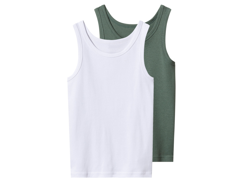 esmara® Chlapecký nátělník, 2 kusy (bílá/zelená, 146/152)