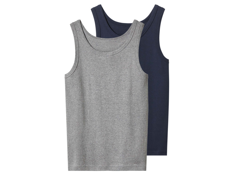 esmara® Chlapecký nátělník, 2 kusy (šedá / navy modrá, 158/164)