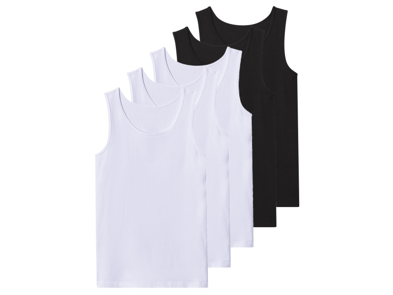 esmara® Dívčí košilka / top se špagetovými ramínky, 5 kusů (černá/bílá, 134/140)