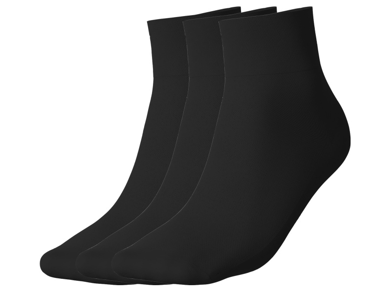 esmara® Dámské nízké ponožky s BIO bavlnou, 3 páry (černá, 35-38)