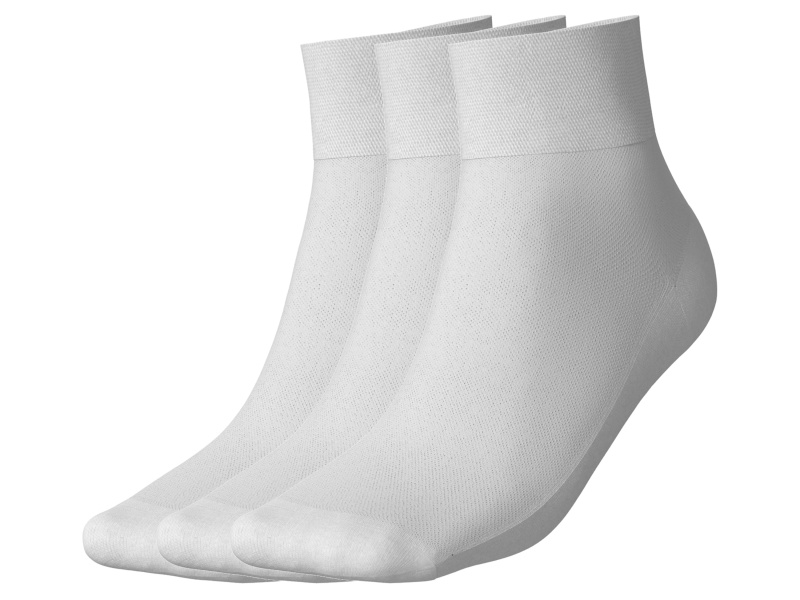 esmara® Dámské nízké ponožky s BIO bavlnou, 3 páry (bílá, 39-42)