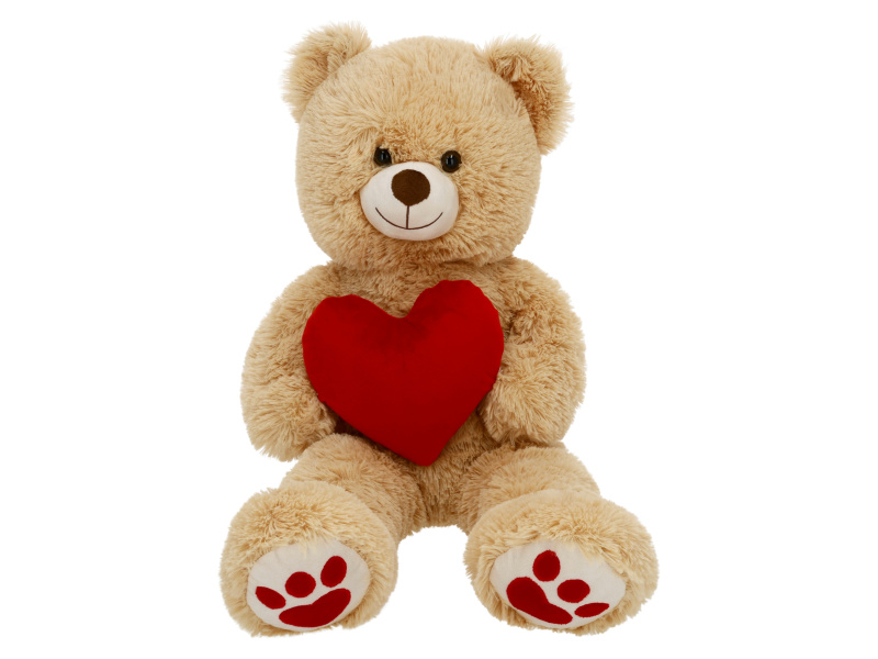 Valentýnské plyšové zvířátko, 80 cm (medvídek)