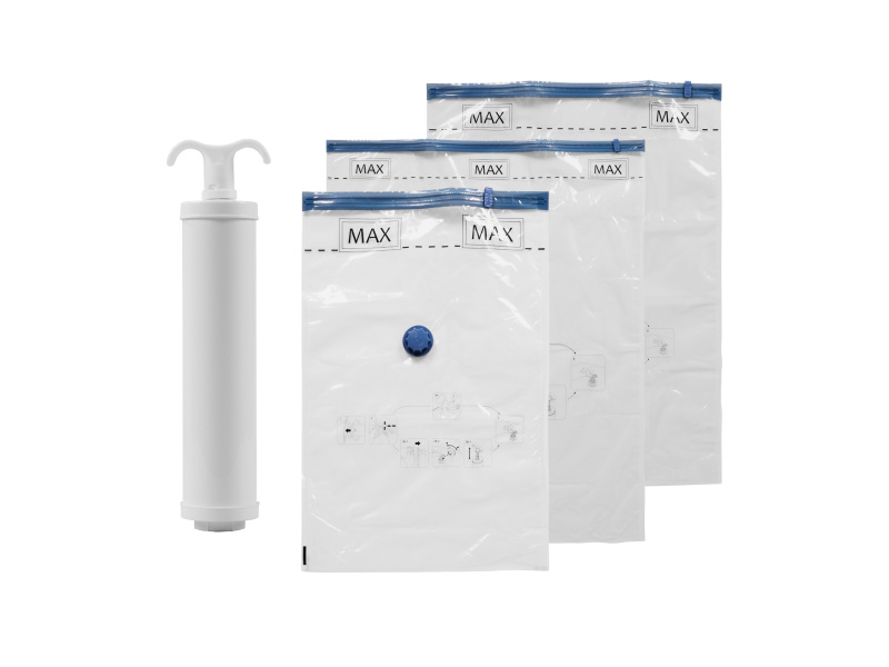 W5 Sada vakuových úložných vaků, 10dílná (cestovní sada včetně pumpičky, 10 kusů)