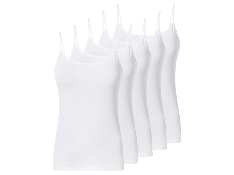 esmara® Dámský top se špagetovými ramínky, 5 kusů (bílá, S(36/38))