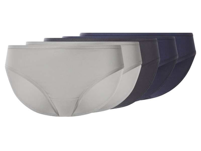 esmara® Dámské kalhotky, 5 kusů (navy modrá / šedá, Xs(32/34))