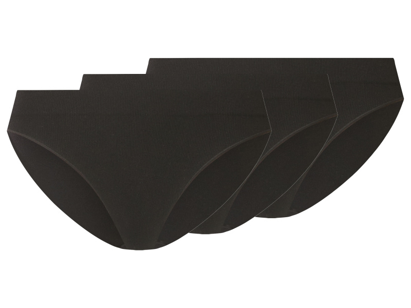 esmara® Dámské bezešvé kalhotky, 3 kusy (černá, S(36/38))