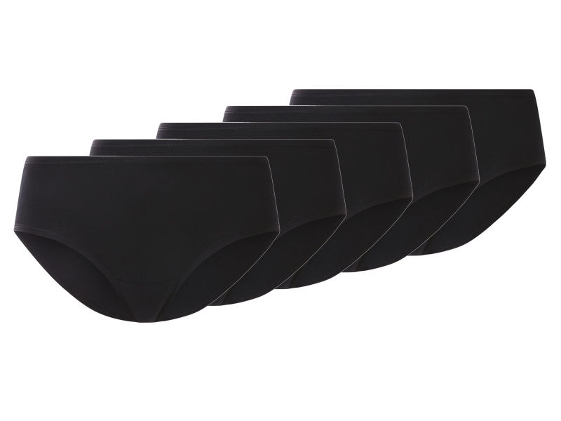 esmara® Dámské kalhotky Hipster, 5 kusů (černá, S(36/38))