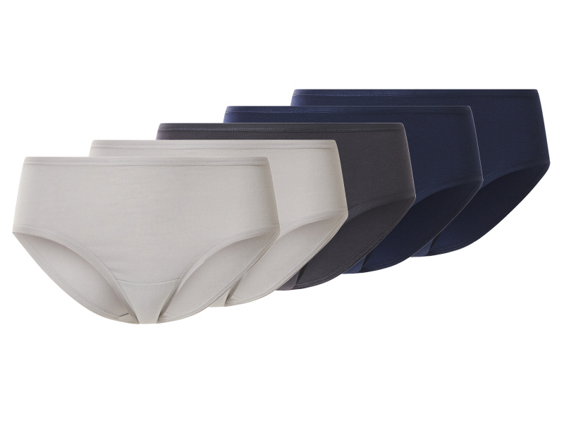 esmara® Dámské kalhotky Hipster, 5 kusů (navy modrá / tmavě šedá / šedá, S(36/38))