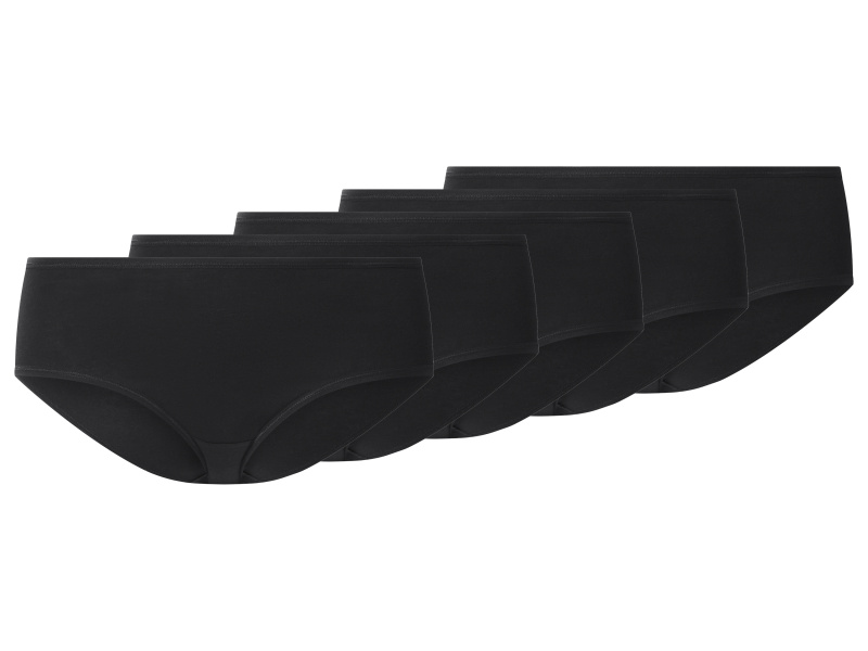 esmara® Dámské kalhotky XXL Hipster, 5 kusů (černá, Xl(48/50))