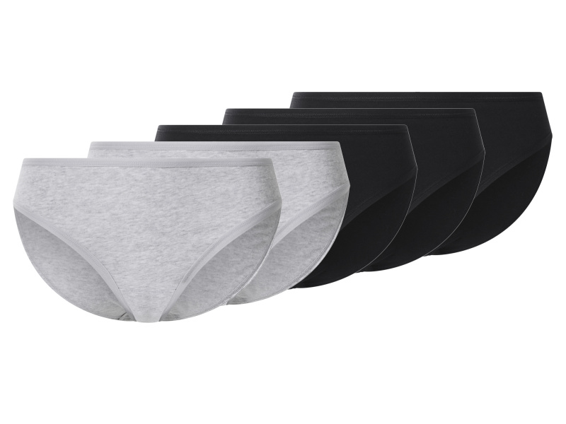 esmara® Dámské kalhotky, 5 kusů (černá/šedá, M(40/42))