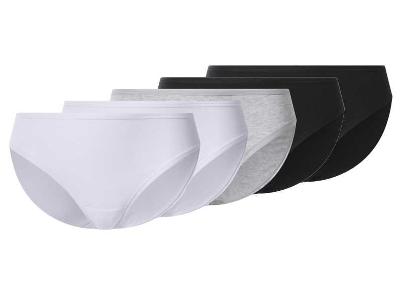 esmara® Dámské kalhotky, 5 kusů (černá/šedá/bílá, L(44/46))