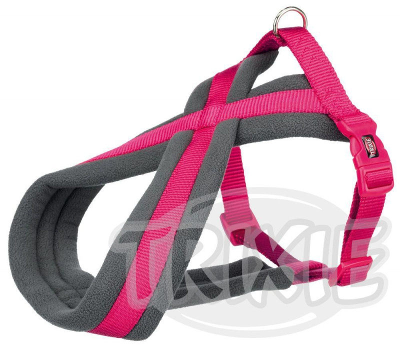 Nylonový postroj PREMIUM podšitý - fuchsie XS-S:hruď:30-55cm/15mm