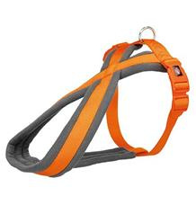 Nylonový postroj PREMIUM podšitý - papaya S:hruď:35-50cm/20mm