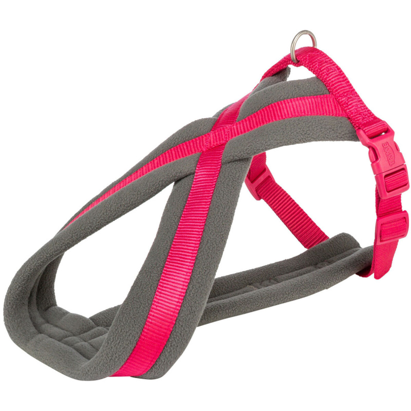 Nylonový postroj PREMIUM podšitý - fuchsie M:hruď:45-80cm/25mm