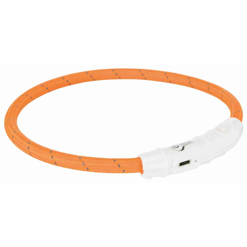 Svítící kroužek USB na krk M-L 45 cm oranžový
