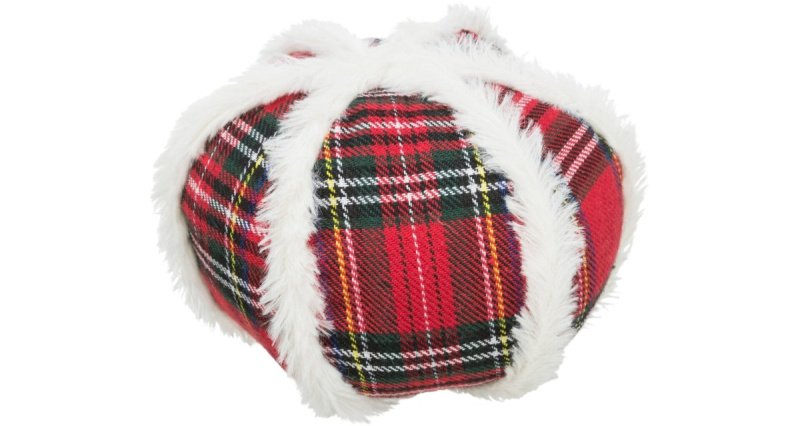 Xmas Ball - vánoční látkový míč zdobený plyšem 15 cm