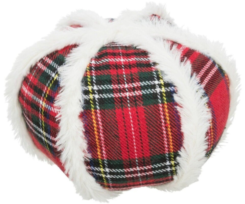 Xmas Ball - vánoční látkový míč zdobený plyšem 15 cm