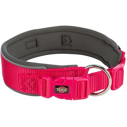 PREMIUM obojek extra široký, fuchsia/grafit M-L: 40-48 cm/40 mm