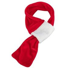 Xmas SCARF- vánoční sametová šála, červená/bílá 90 cm